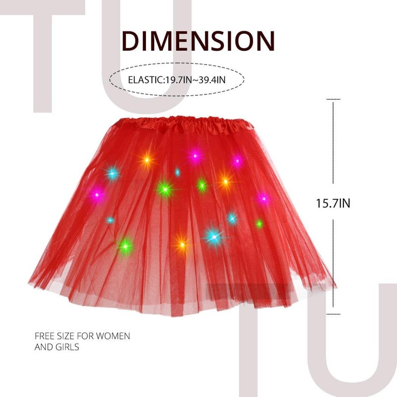 TWINKLEDE Light Up Tutu Skirt Led Tulle Tutus Glow Running Dance Costume Skirts for Women - Image 3